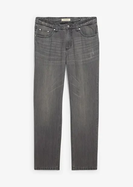 Regular Fit-jeans i 100% bomull med komfortlinning, Straight