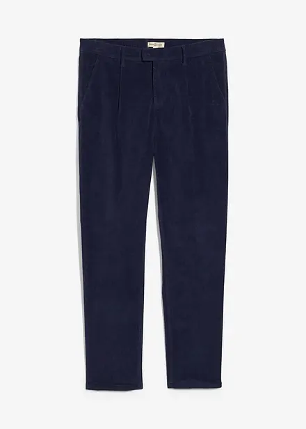 Regular Fit kordfløyelsbukse med stretch og økologisk bomull, Tapered