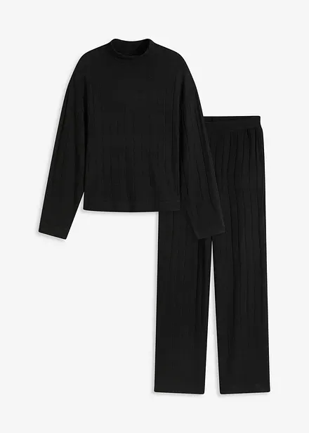 Loungewear-kosedress i mykt ribbemateriale, oversized