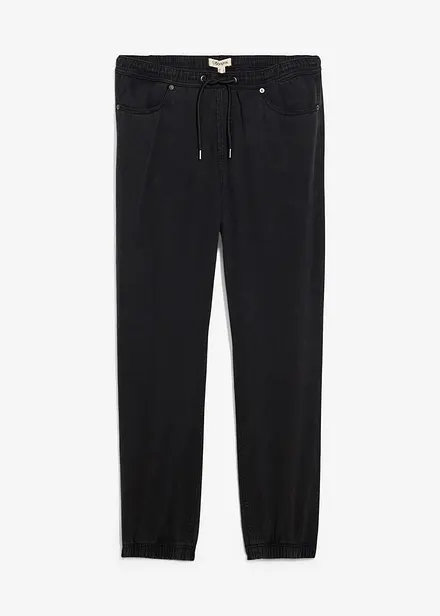 Relaxed Fit-pull on-bukse i 100% bomullstwill,  Tapered