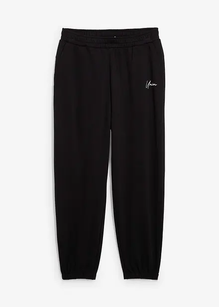 Joggebukse i formfast bomull, loose fit