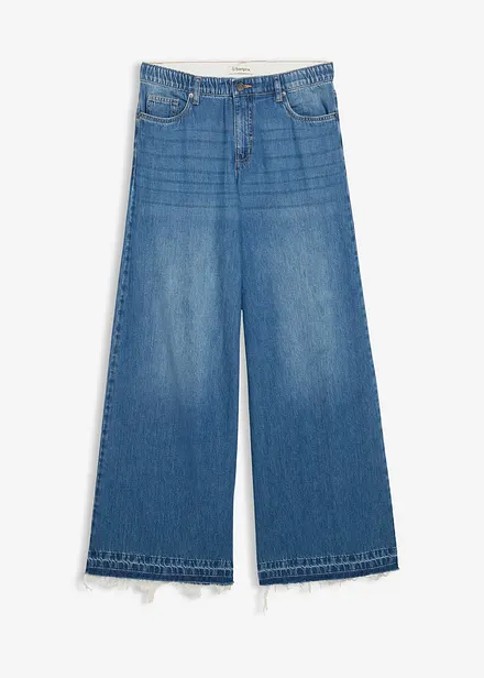 Wide Leg-jeans Mid Waist, komfortlinning