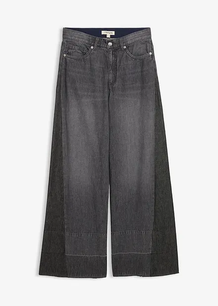 Wide Leg-Jeans High Waist med innfelling