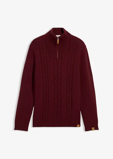 Half zip genser med flettem&oslash;nster