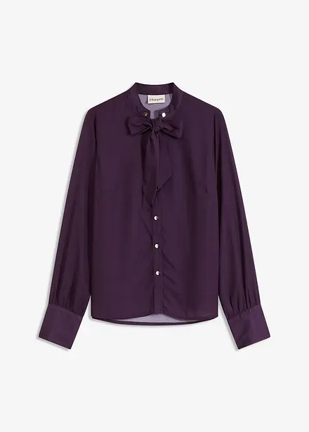 Chiffonbluse med avtagbart knytebånd