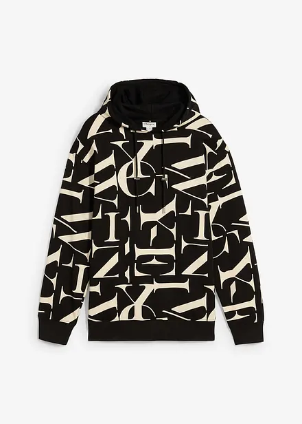 Sweatshirt med hette i økologisk bomull, Loose Fit
