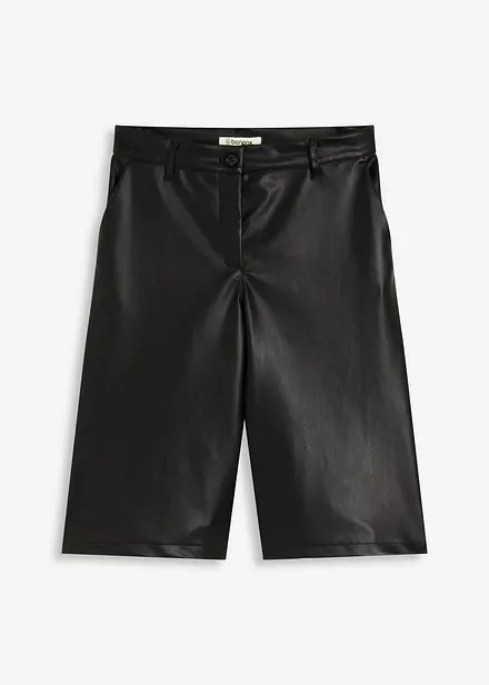 Bermudashorts i imitert skinn