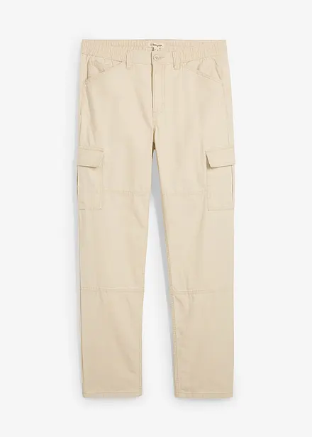 Relaxed Fit-cargobukse i bomullskanvas, Straight