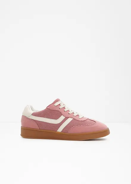 Sneakers med detaljer i kordfl&oslash;yel