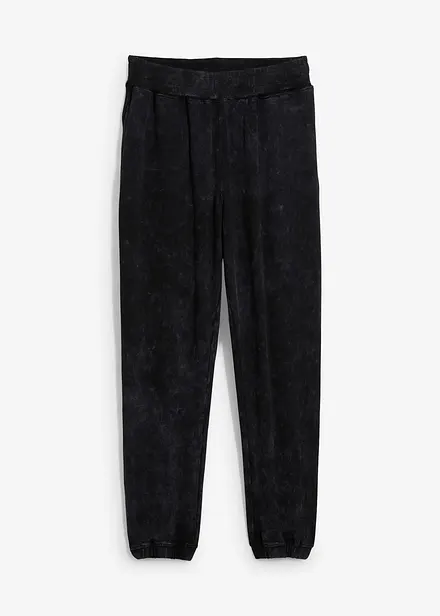 Sweatbukse i vasket look av 100% økologsik bomull, Loose Fit