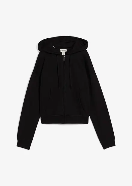 Sweatshirt i myk frotté med glidelås