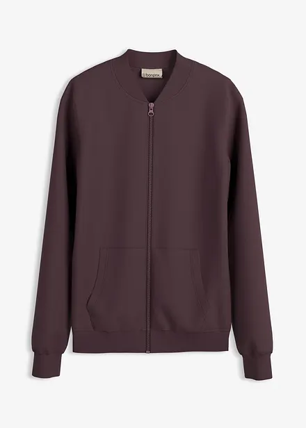 Sweatshirt i scuba-materiale med glidelås