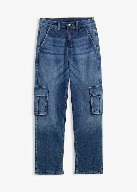 Loose Fit termo cargo-jeans med jerseyfôr, Straight