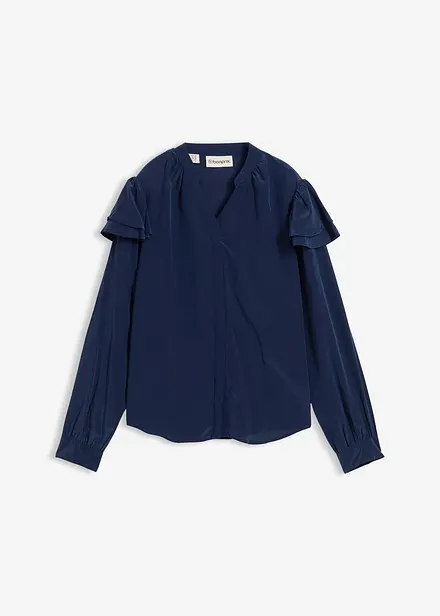 Bluse med silkeandel