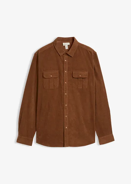 Kordfløyelskjorte i bomull med elastan