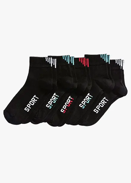Treningssokker med &oslash;kologisk bomull (5-pack)