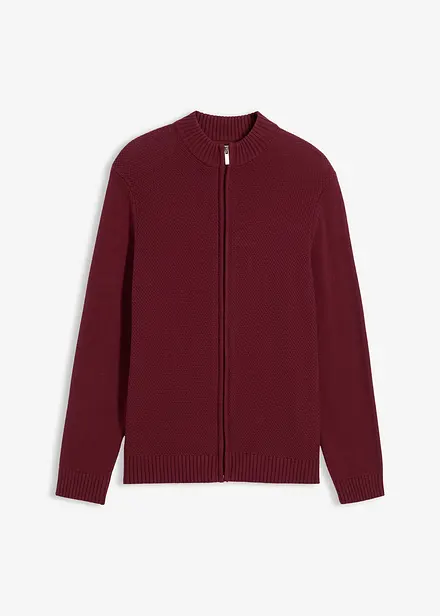 Finstrikket cardigan i 100% bomull