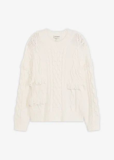 Oversized genser med frynser