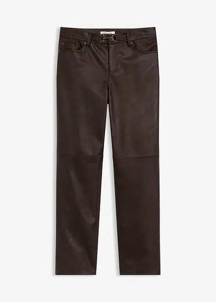 Bukse i imitert skinn og used look