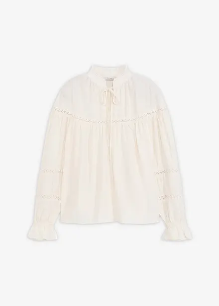 Slip on-bluse av fin viskosemiks