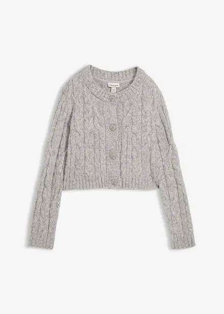 Grovstrikket cardigan i myk garnmiks med ull
