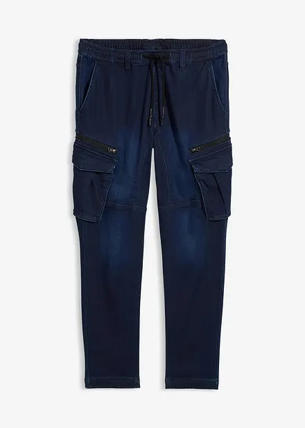 Regular Fit-denimjoggers med cargolommer, Straight
