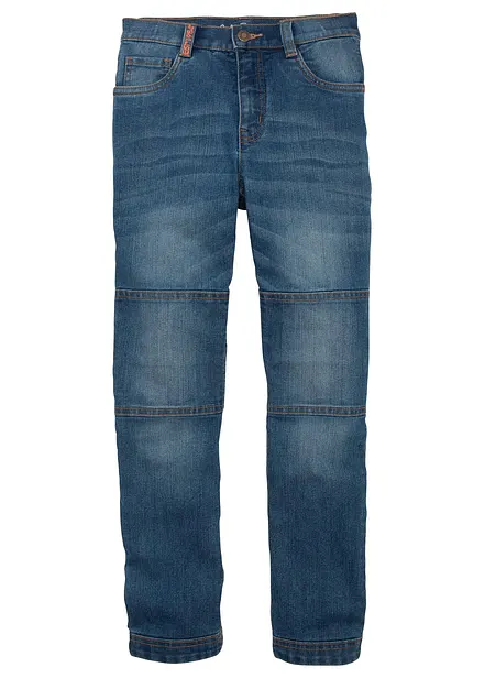 Regular Fit-Jeans med stretch og forsterkede knær, Straight