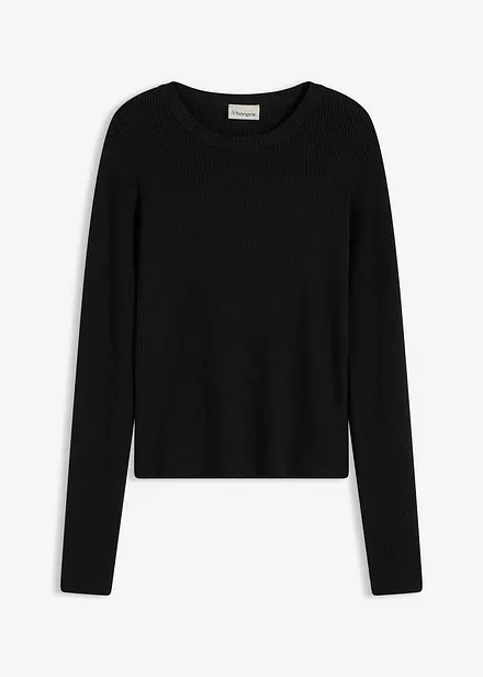 Finstrikket genser i myk viskosemiks