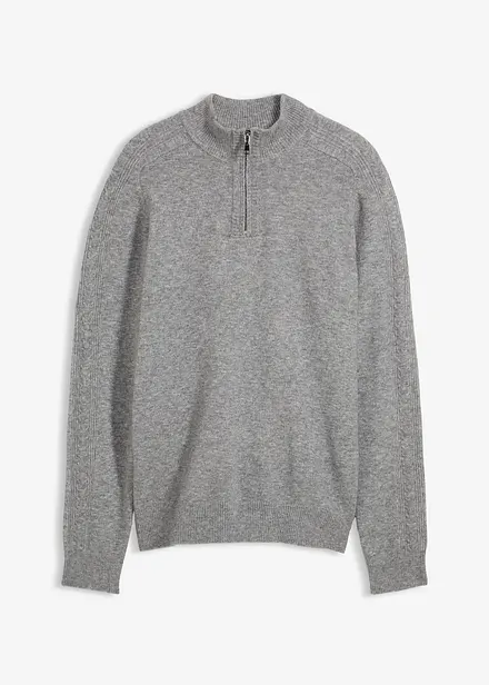 Finstrikket troyer-genser med ullandel