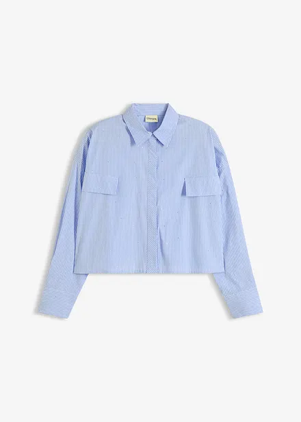 Oversized skjorte i bomullsmiks