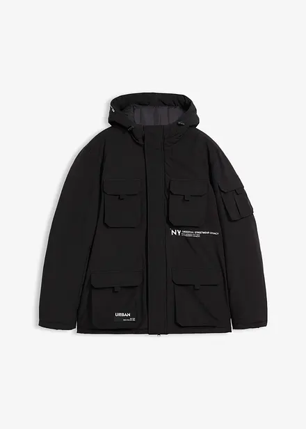 Vattert jakke med sporty detaljer