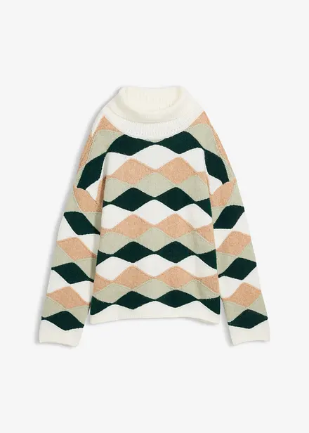 Genser med rullekrage og mønster