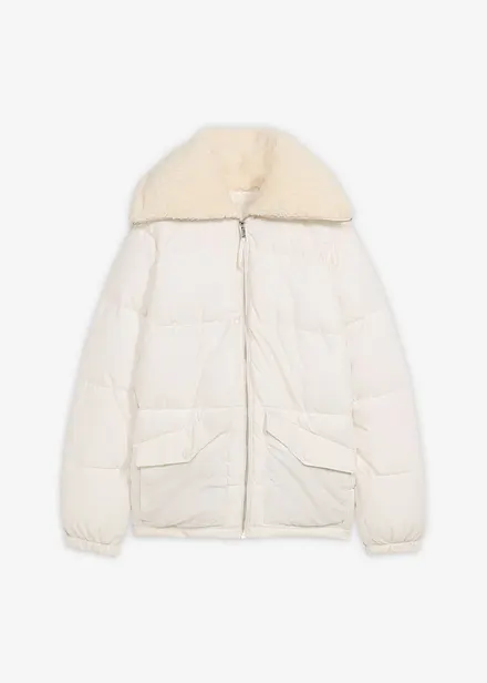 Vattert jakke med pilékrage