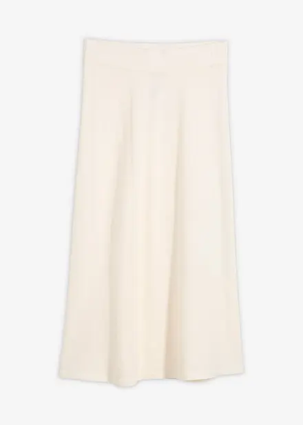 Strikket midiskj&oslash;rt i myk viskosemiks