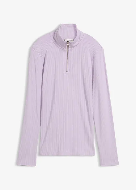 Ribbestrikket topp i myk viskosemiks