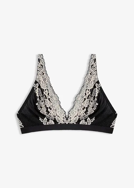 Bralette i tofarget blondemateriale