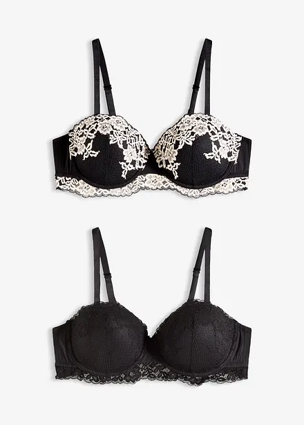Balconette-BH i tofarget blondemateriale (2-pack)