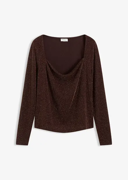 Topp med drapert utringning