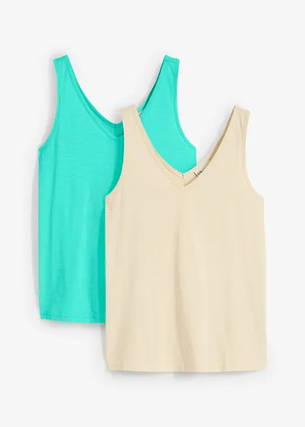 Singlet i 100% &oslash;kologisk bomull (2-pack)