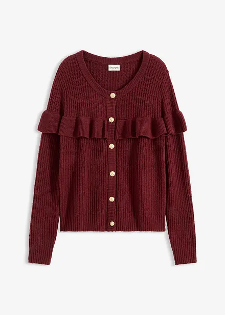 Finstrikket jakke i bomullsmiks