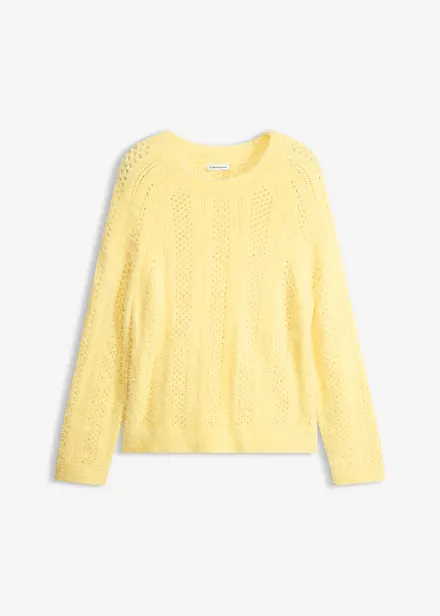 Genser med hullm&oslash;nster og fj&aelig;rgarn