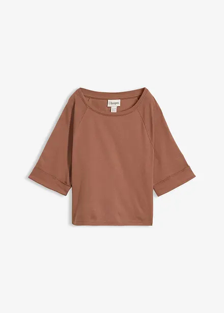 Topp i formstabil, &oslash;kologisk bomull med raglanermer