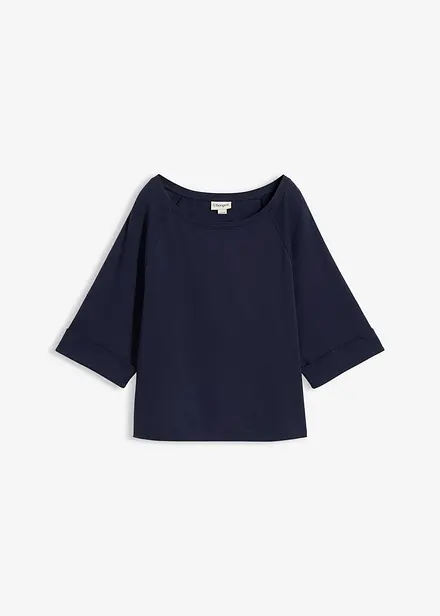 Topp i formstabil, &oslash;kologisk bomull med raglanermer