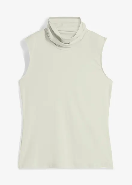 Topp med rullekrage i elastisk materiale