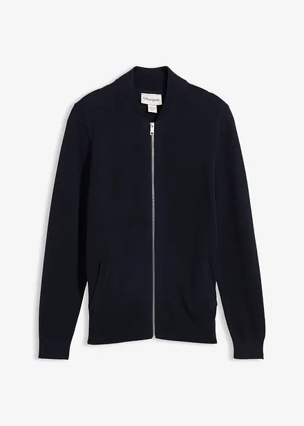 Strikkejakke med resirkulert bomull