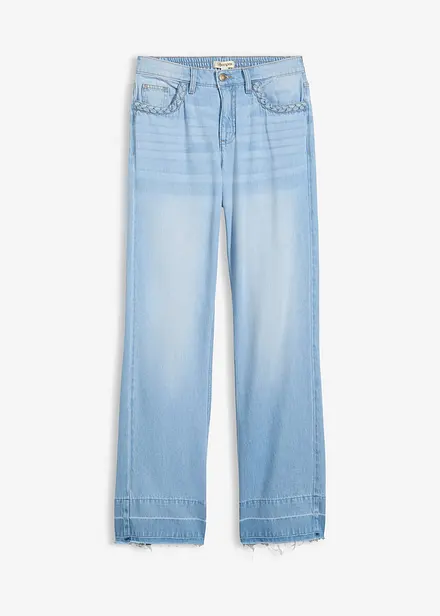 Wide Leg-jeans Mid Waist, bomull