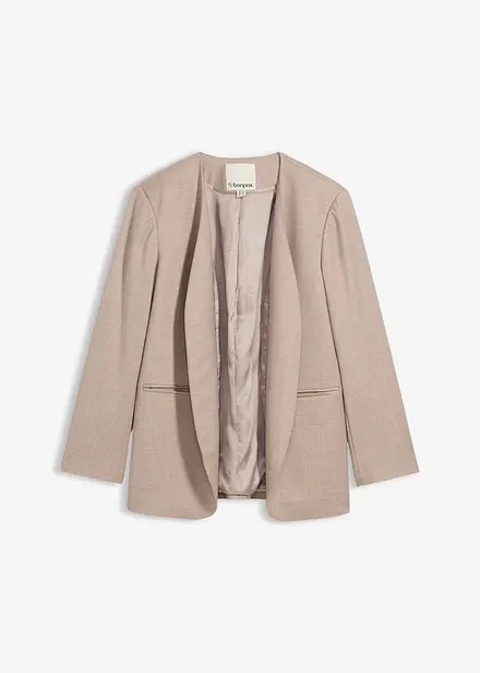 Blazer uten krage i myk ullmiks
