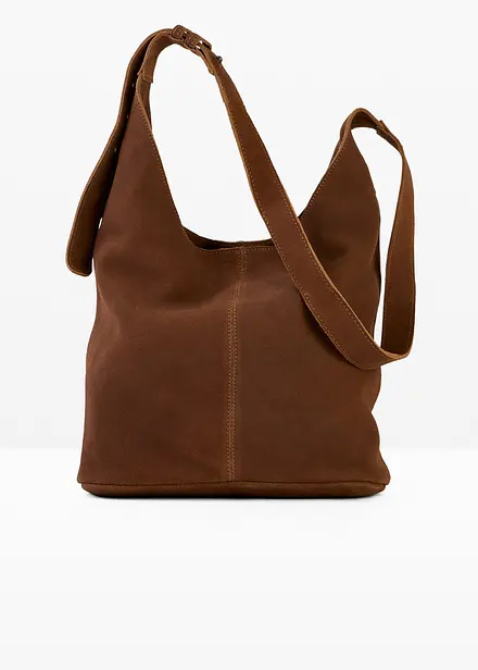 Poseveske i imitert, semsket skinn