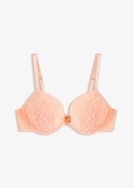 Vattert BH med spiler, &oslash;kologisk bomull og blonder