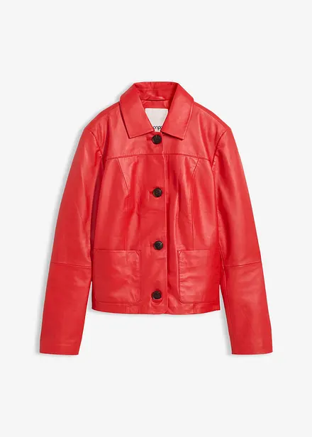 Kort skinnjakke av lammenappa